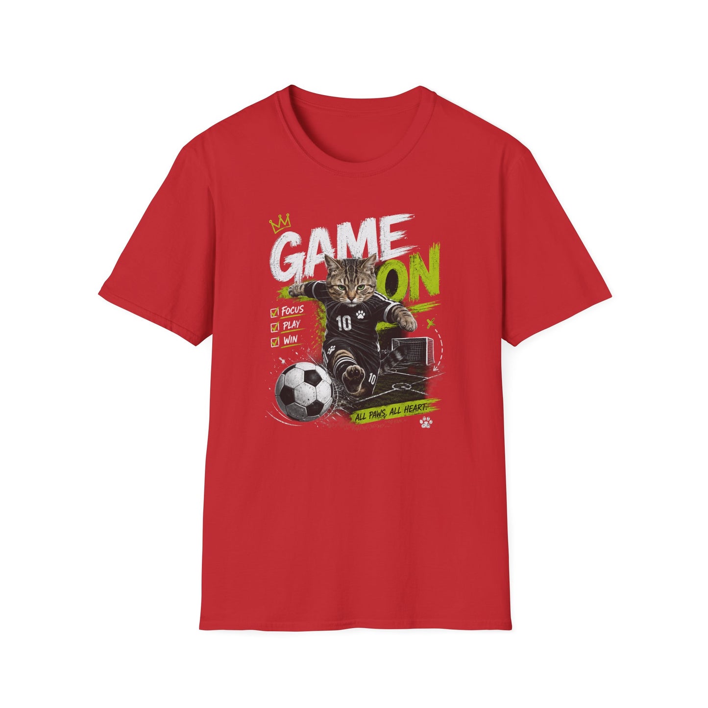Game On Soccer T‑Shirt — Cat Player Design (Focus • Play • Win)