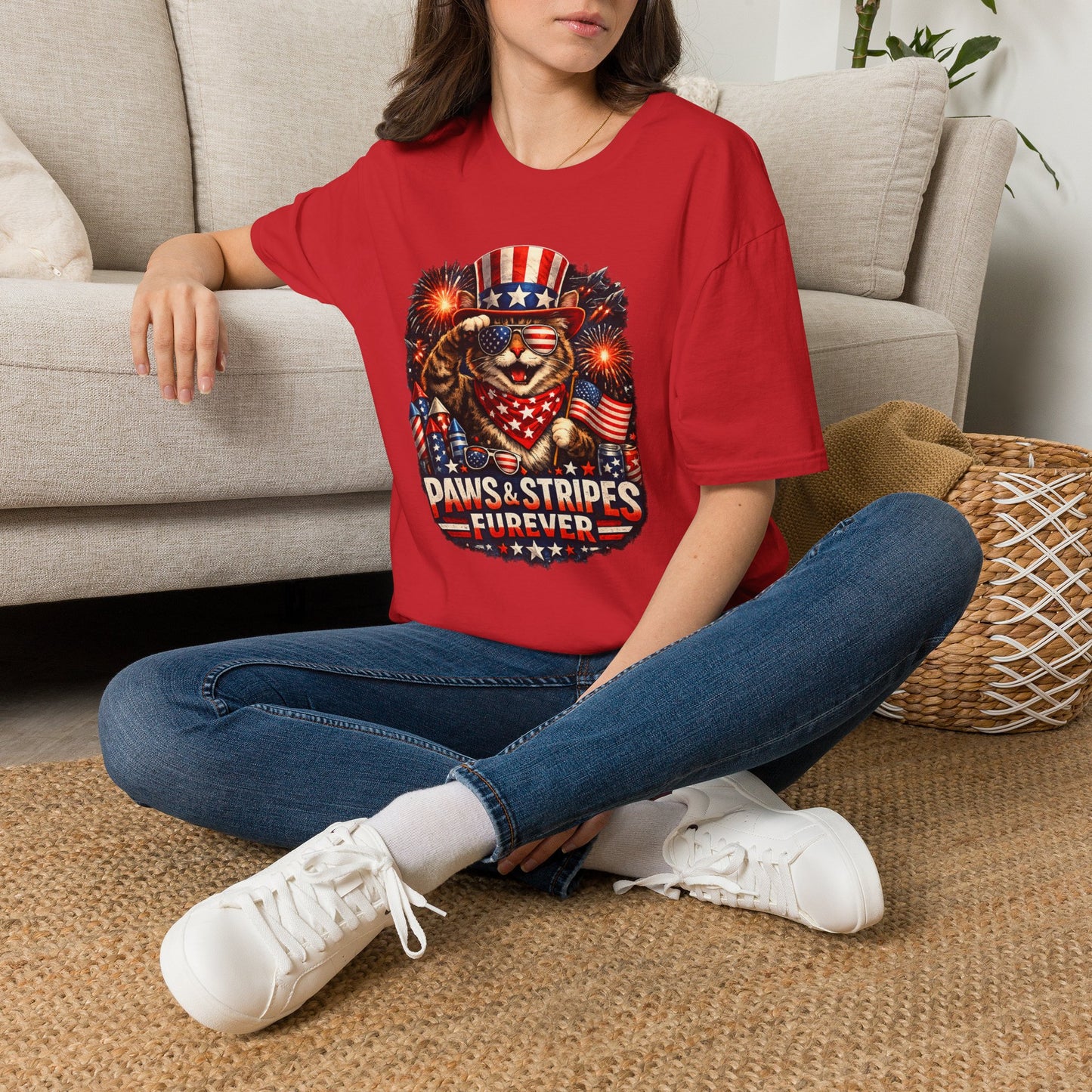 Patriotic Paws T-Shirt — “Paws & Stripes Forever” 4th of July Graphic Tee