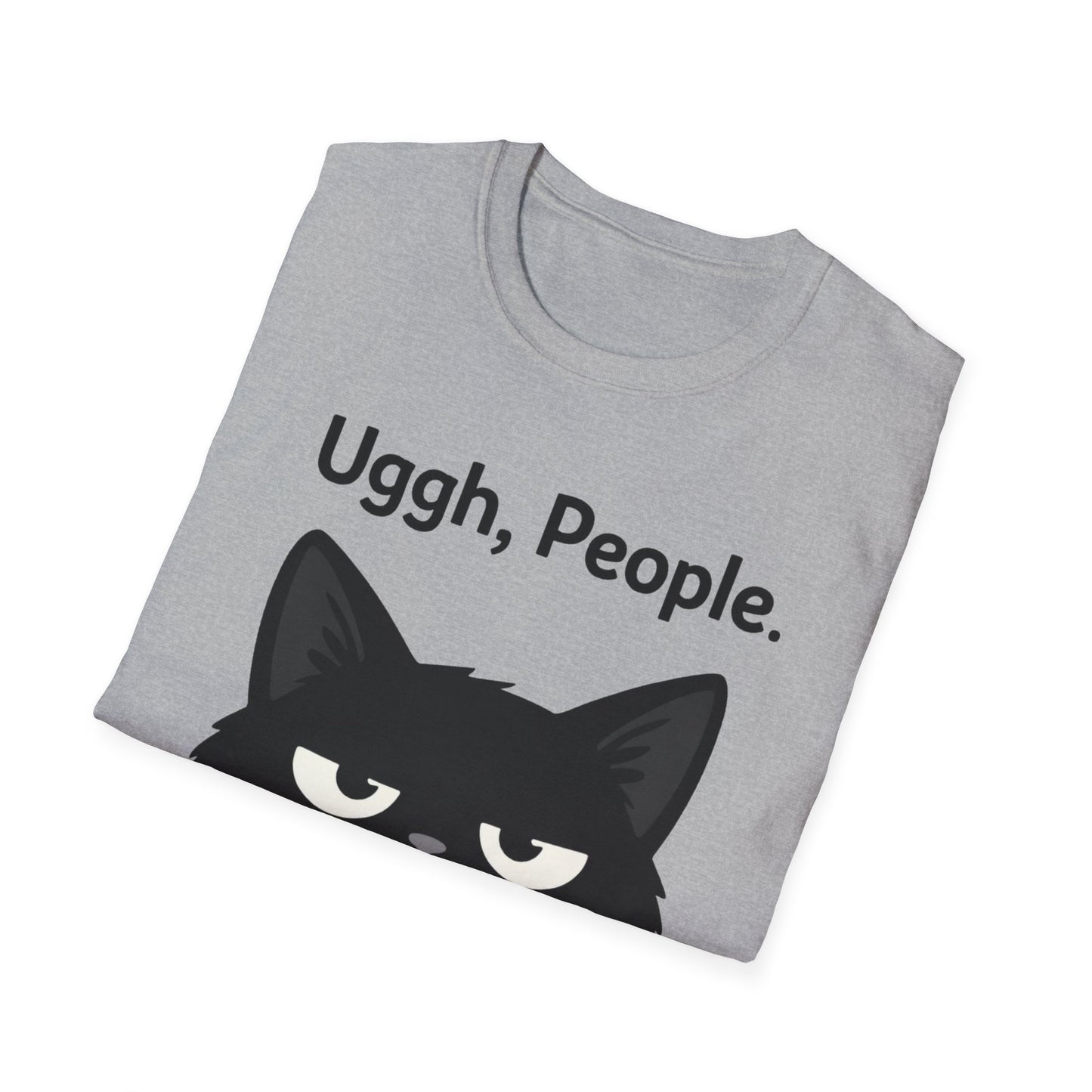 Uggh, People. Cat T-Shirt — Funny Grumpy Cat Graphic Tee for Cat Lovers