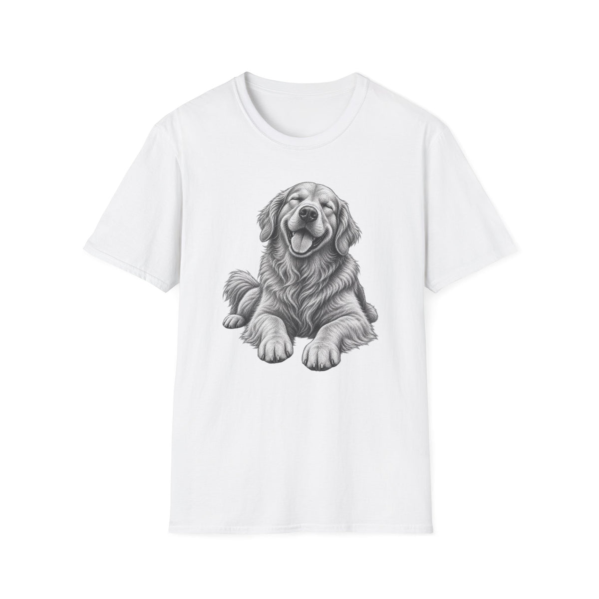 Golden Retriever Portrait T-Shirt — Smiling Dog Graphic Tee for Dog Lovers