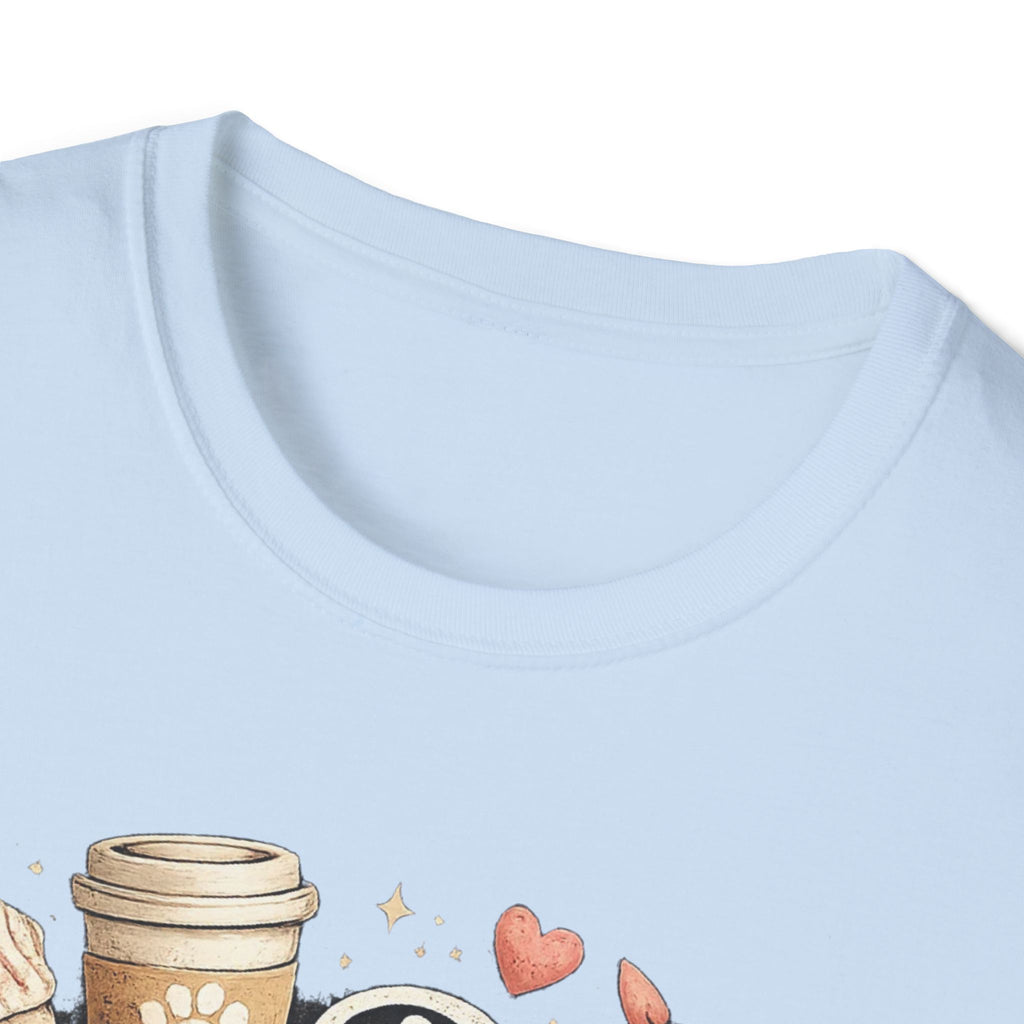 Dog Mom T-Shirt — Cute Puppy, Coffee & Floral Design