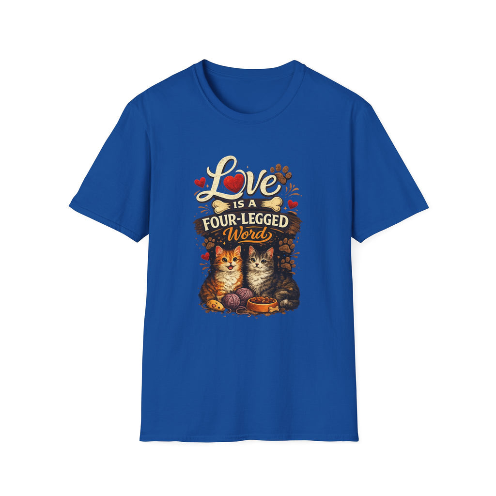Cat Lover T-Shirt — "Love Is a Four-Legged Word" Graphic Tee