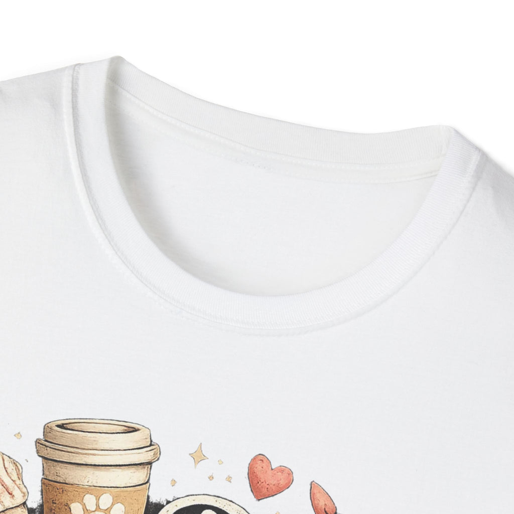 Dog Mom T-Shirt — Cute Puppy, Coffee & Floral Design