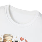 Dog Mom T-Shirt — Cute Puppy, Coffee & Floral Design