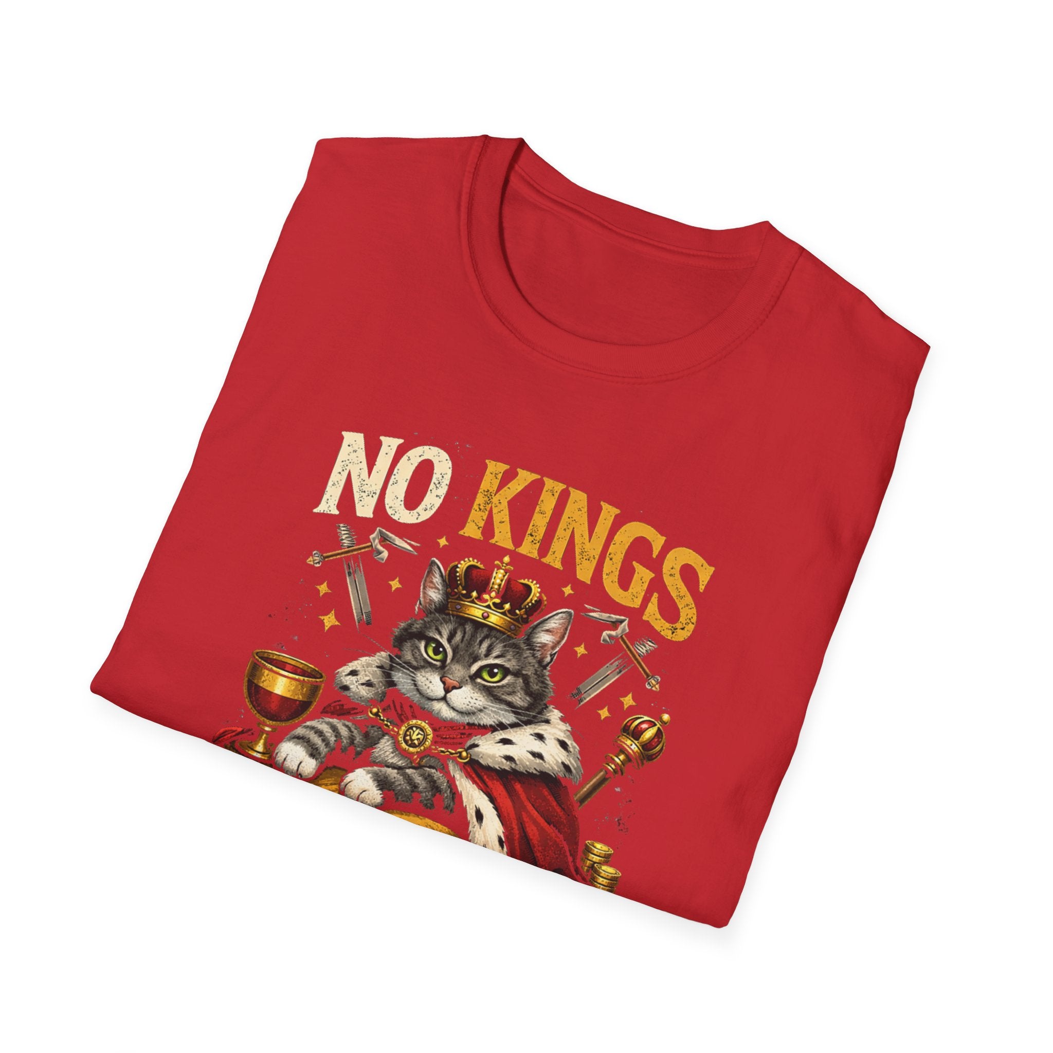 No Kings Except My Cat T-Shirt — Funny Cat Royalty Tee for Cat Lovers