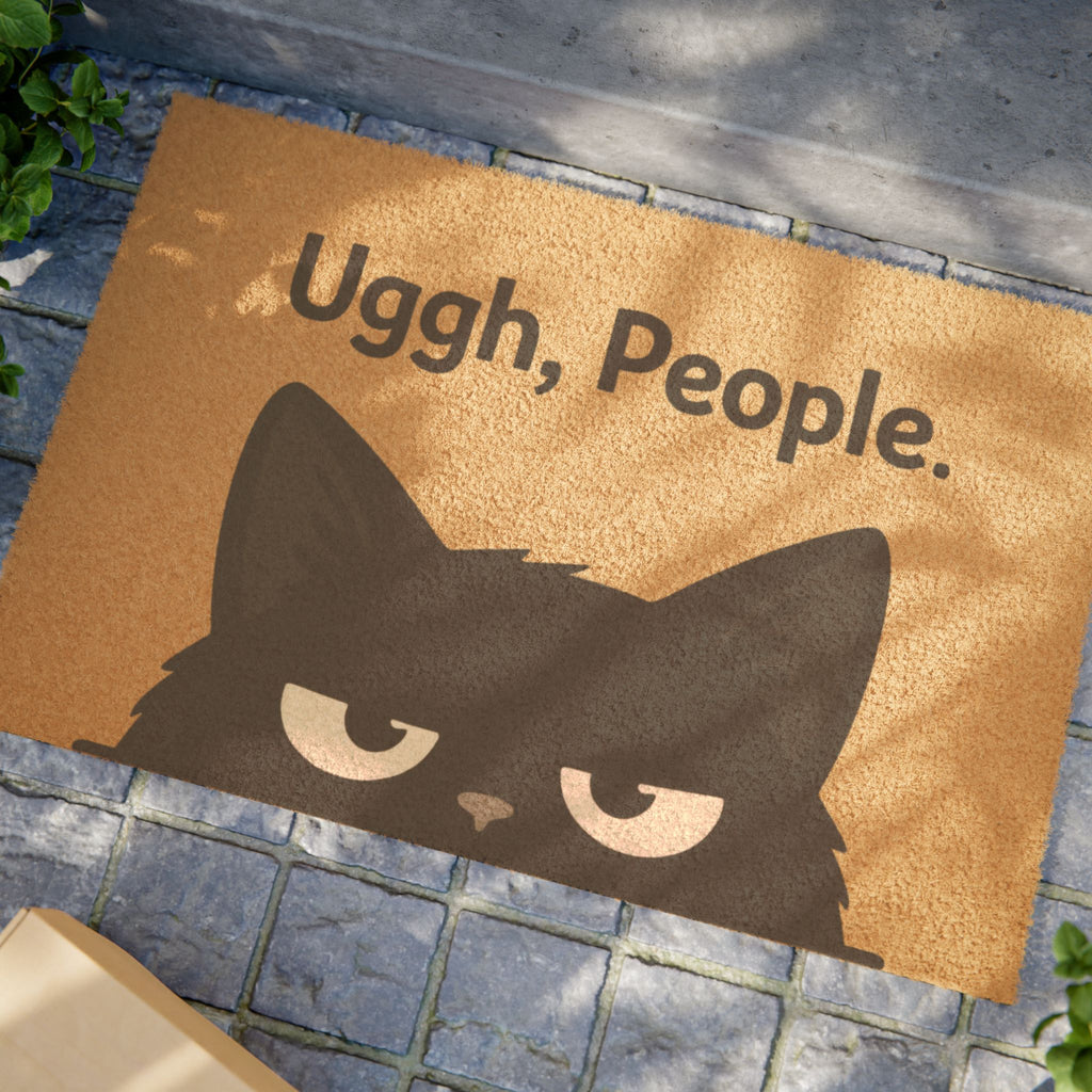 Doormat — "Uggh, People." Grumpy Cat Welcome Mat