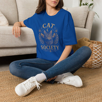 Cat Society T-Shirt — Vintage Cat Crest Graphic Tee