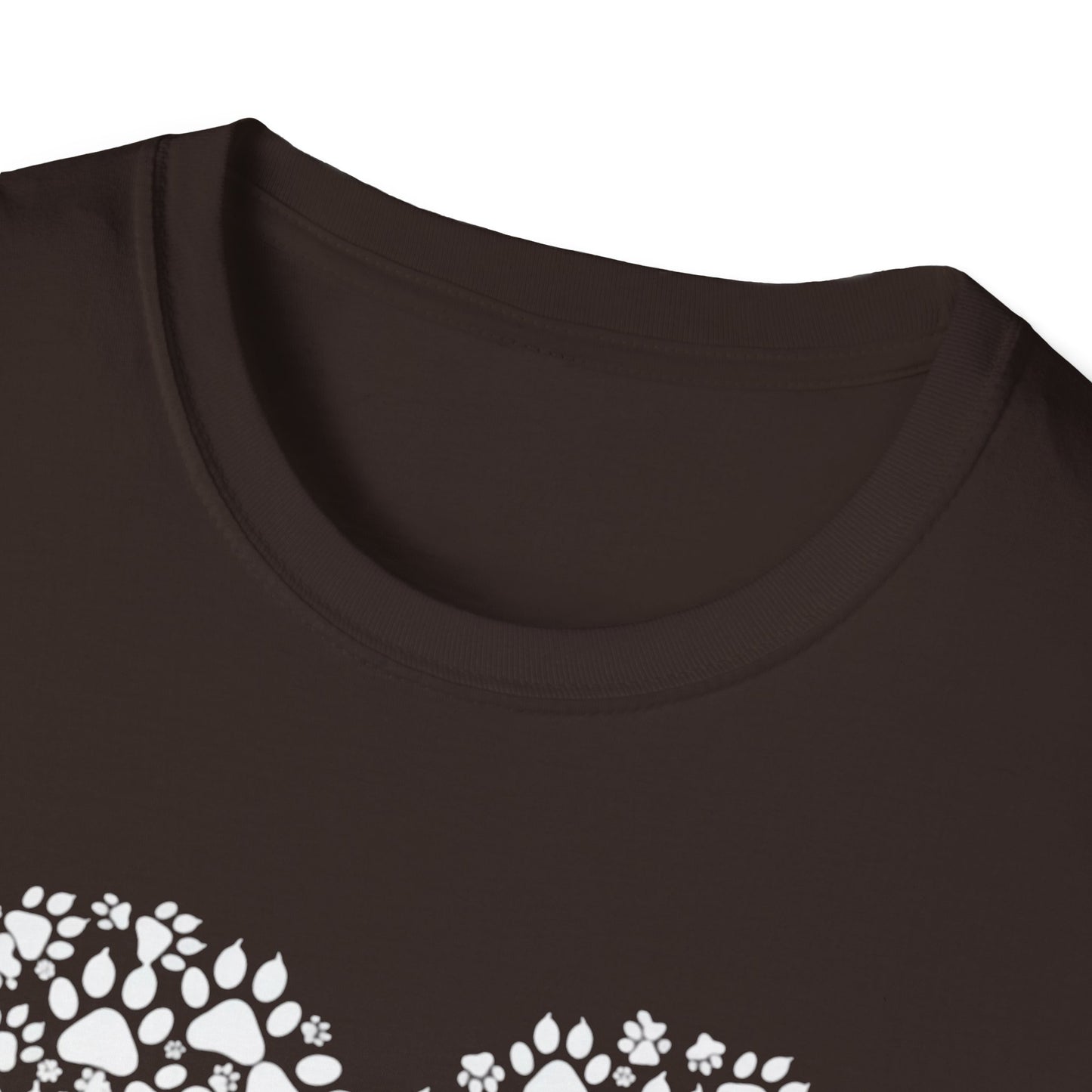 Paw Heart T-Shirt — White Doodle Paw Heart Graphic Tee