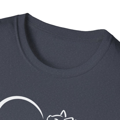 Cat Heart T-Shirt — Minimal Silhouette Cat Lover Tee