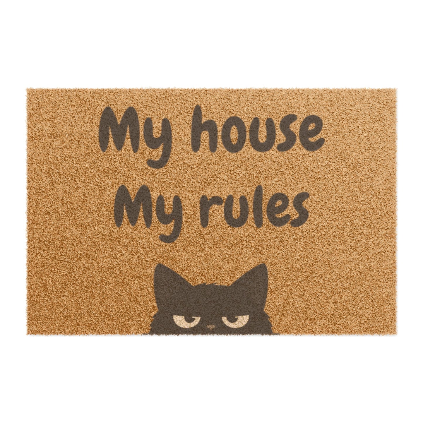 Doormat — "My House My Rules" Cat Welcome Mat