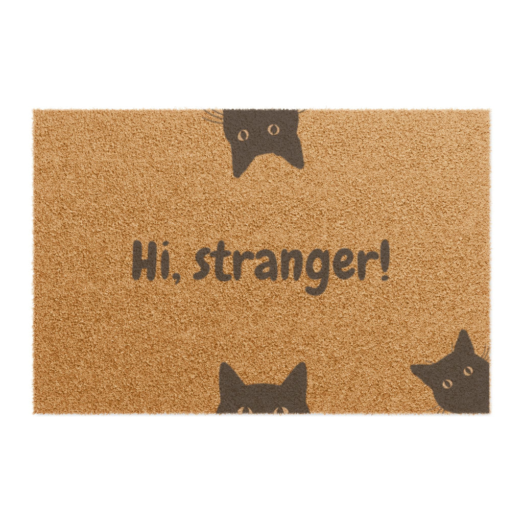 Hi, Stranger! Cat Doormat — Funny Welcome Coir Mat for Cat Lovers