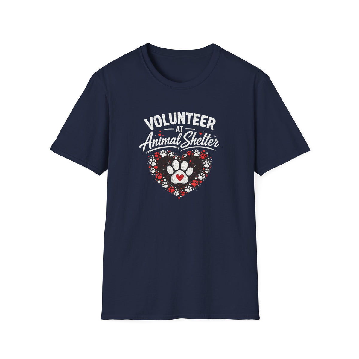 Volunteer at Animal Shelter T-Shirt — Paw Heart Rescue Volunteer Tee