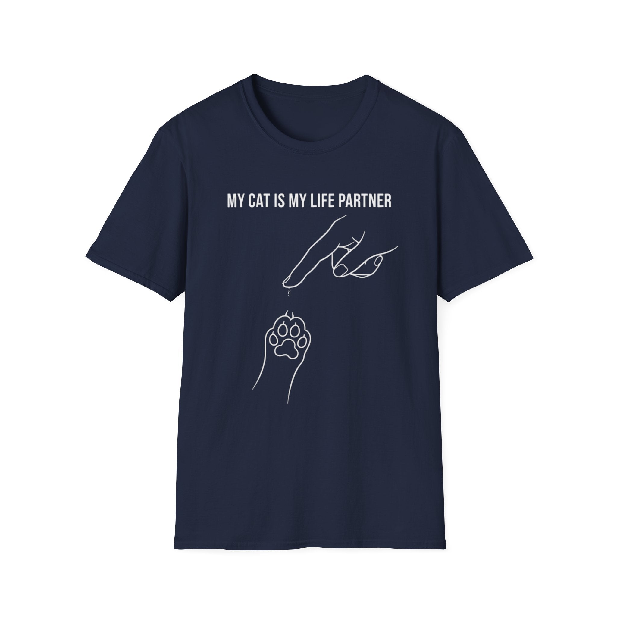Cat Paw Partner T‑Shirt — "My Cat Is My Life Partner" Cute Cat Lover Tee