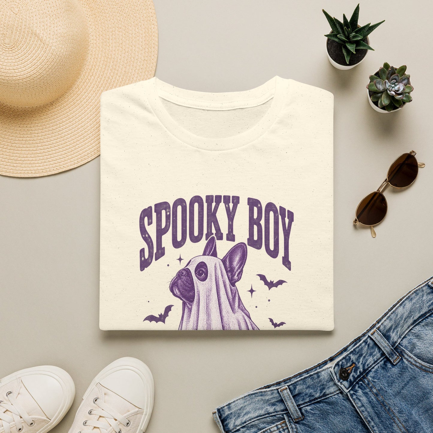Spooky Boy T‑Shirt — Cute Ghost French Bulldog Halloween Tee