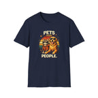 Pets Over People T-Shirt — Retro Cat & Dog Graphic Tee for Pet Lovers