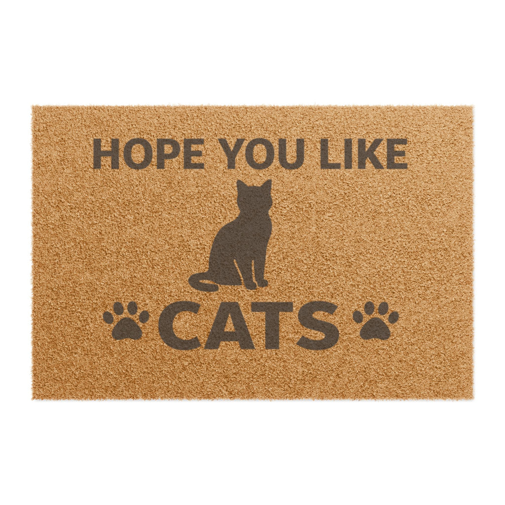 Hope You Like Cats Doormat — Funny Cat Lover Welcome Mat with Paw Prints