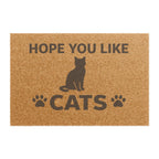 Hope You Like Cats Doormat — Funny Cat Lover Welcome Mat with Paw Prints