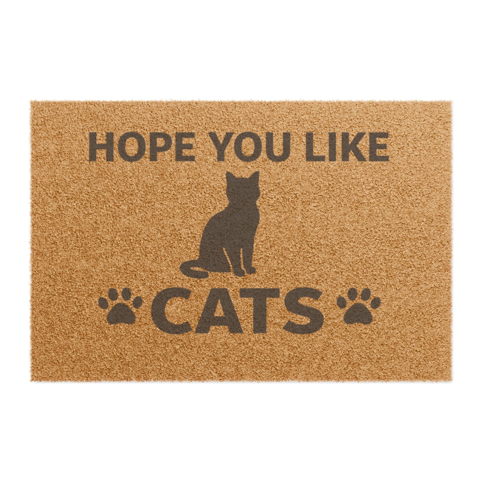 Hope You Like Cats Doormat — Funny Cat Lover Welcome Mat with Paw Prints