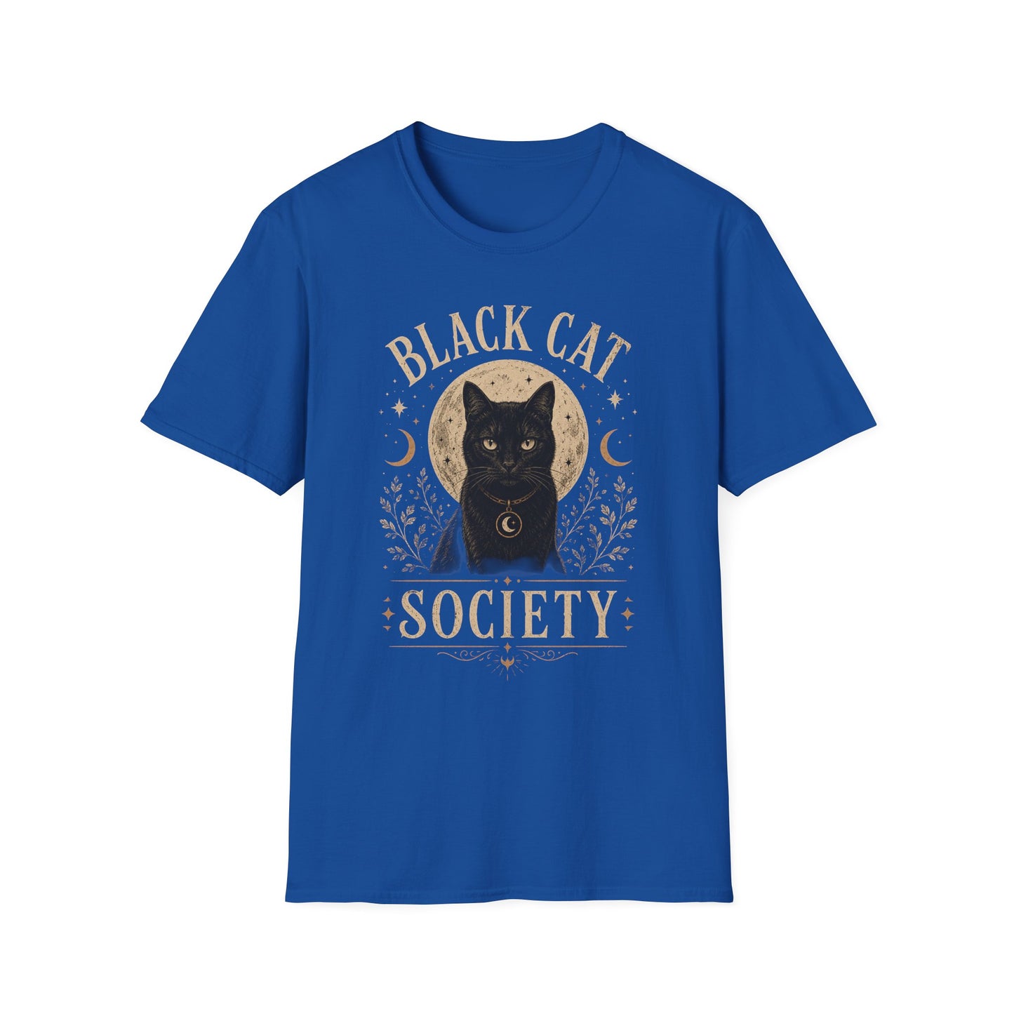 Black Cat Society T-Shirt — Vintage Moon & Mystic Cat Graphic Tee