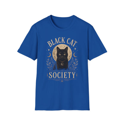 Black Cat Society T-Shirt — Vintage Moon & Mystic Cat Graphic Tee