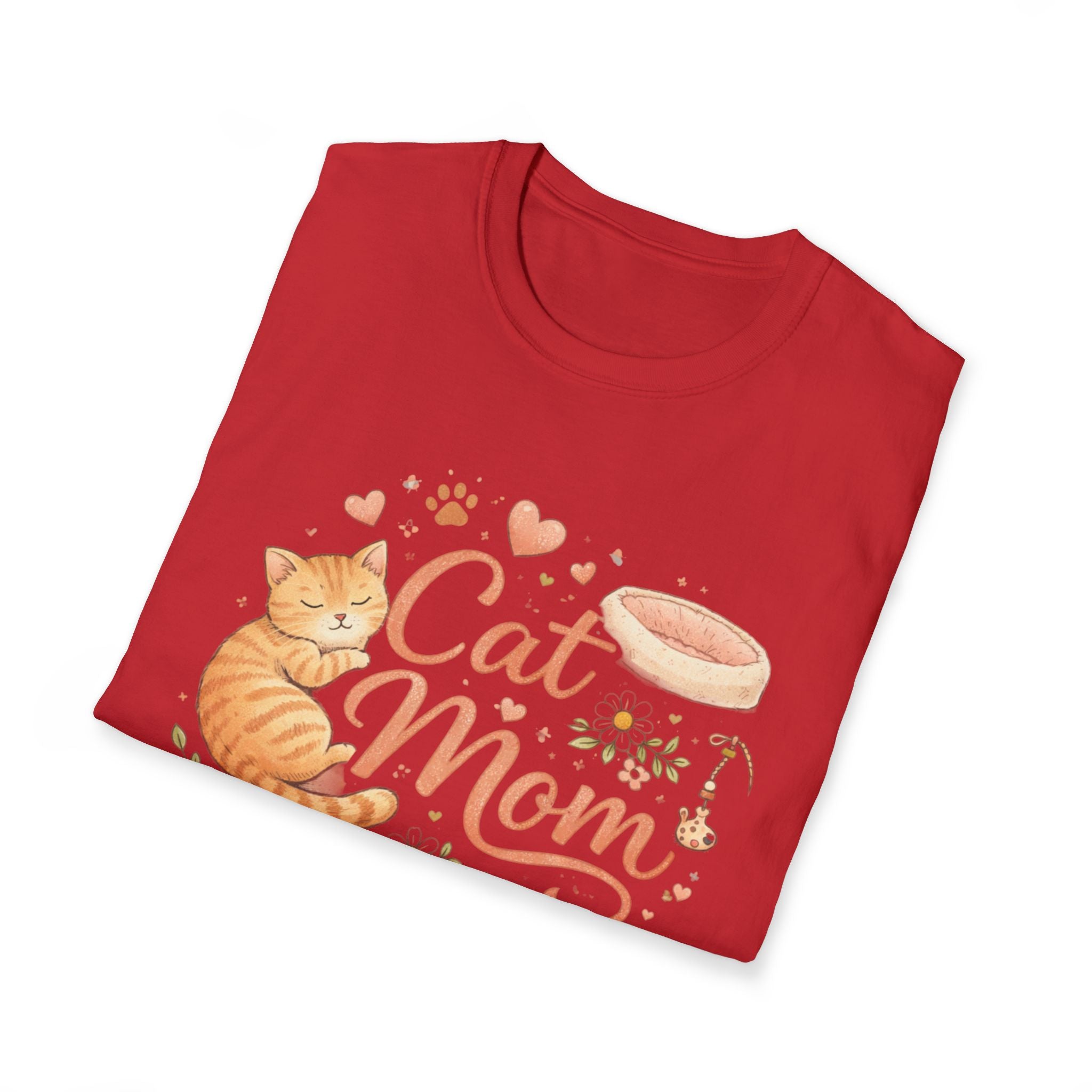 Cat Mom T-Shirt — Cute Orange Tabby Graphic Tee for Cat Lovers