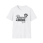 Rescue Mom T-Shirt — Cute Paw Print Dog Rescue Tee for Pet Moms