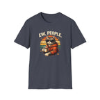 Cat Coffee Vintage T-Shirt — "Ew, People" Retro Cat with Mug Graphic