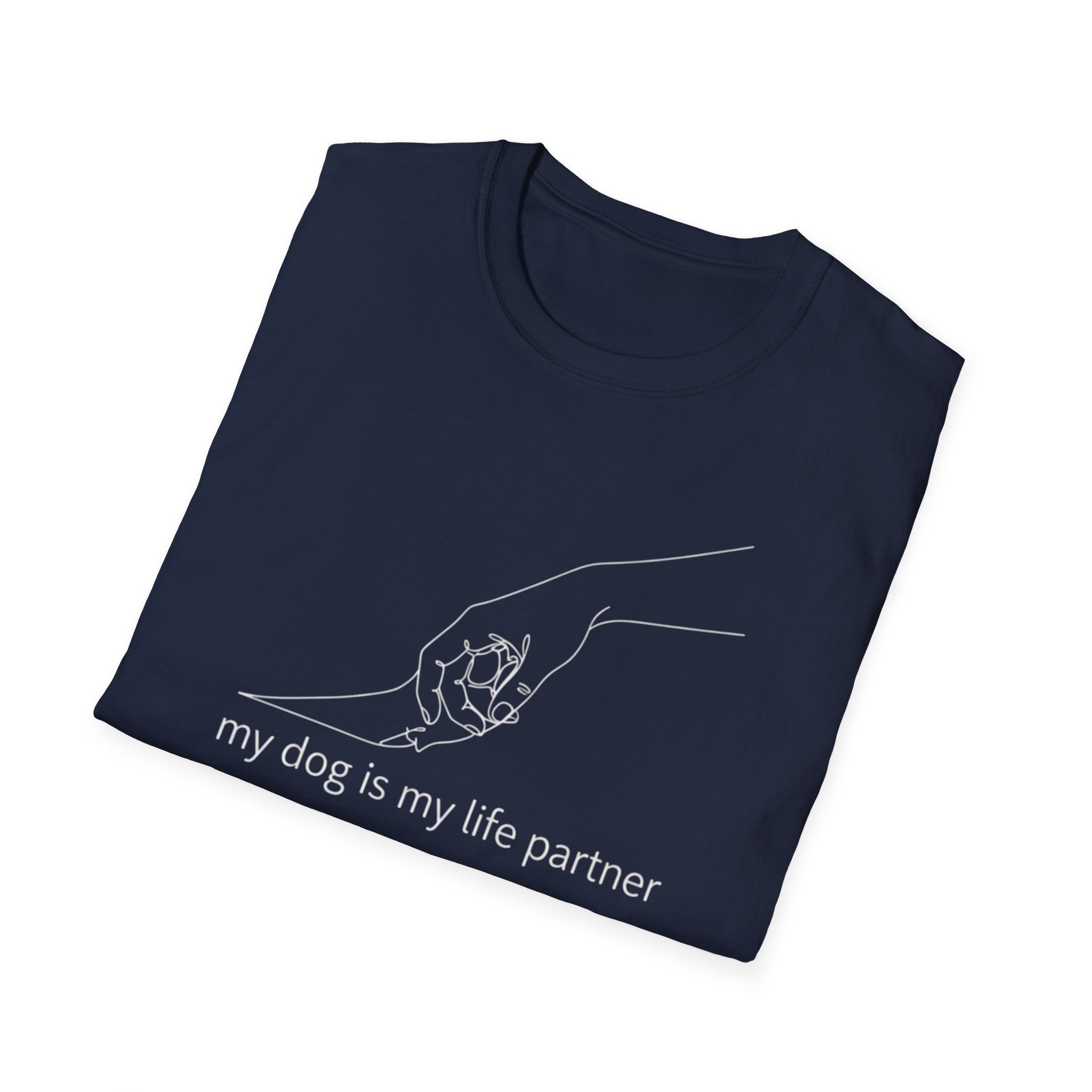 Dog Lover T-Shirt — "My Dog Is My Life Partner" Minimal Line Art