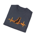 Dog Heartbeat T-Shirt — Neon Dog ECG Graphic Tee