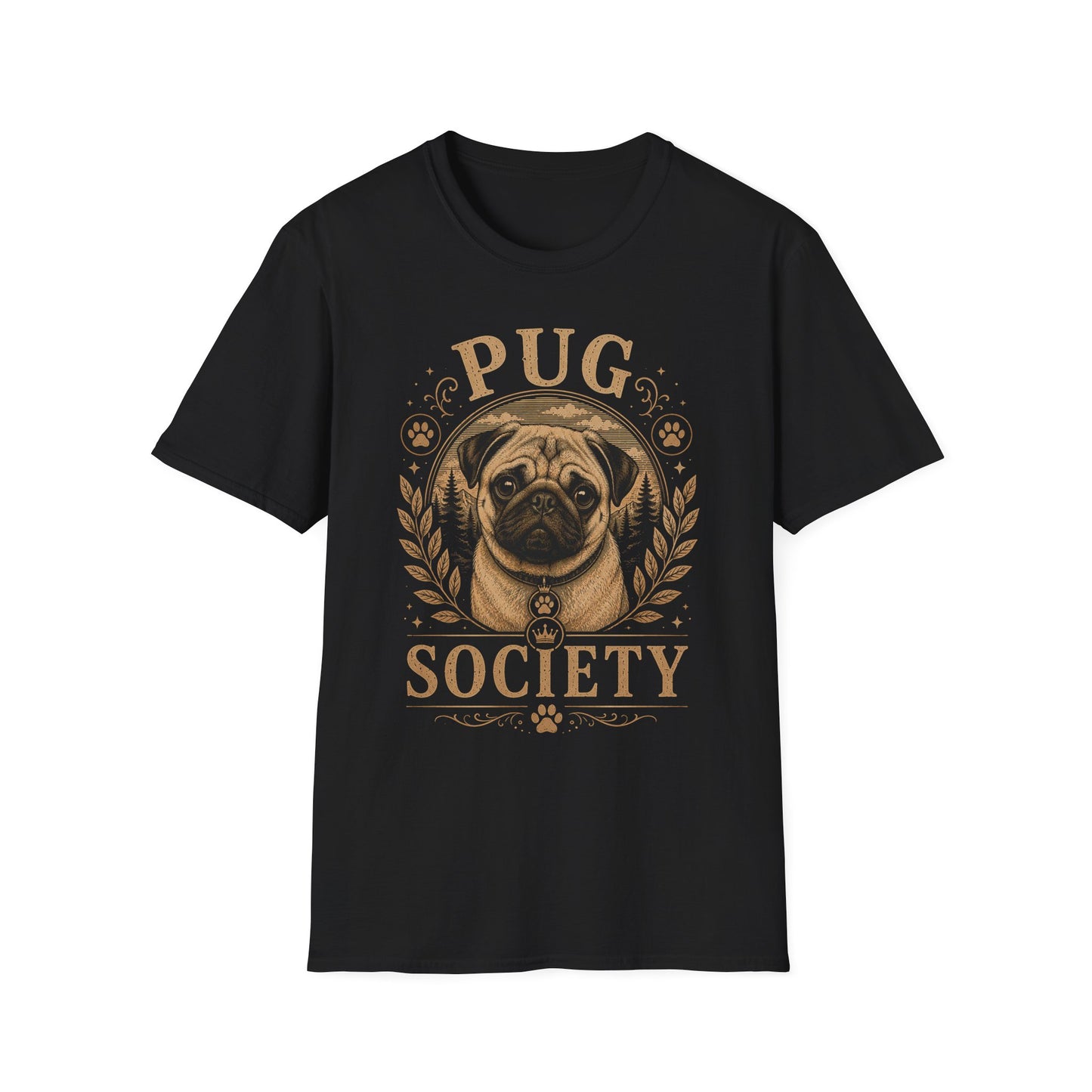 Pug Society T-Shirt — Vintage Pug Dog Graphic Tee for Pug Lovers