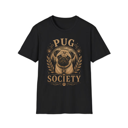 Pug Society T-Shirt — Vintage Pug Dog Graphic Tee for Pug Lovers