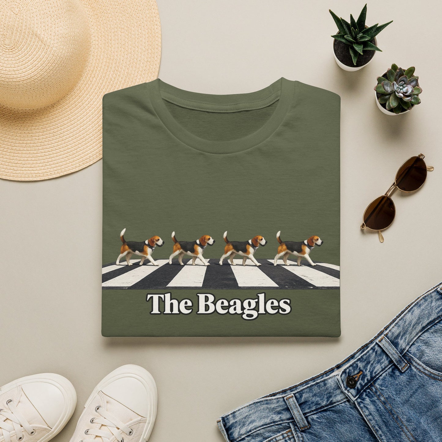 Beagles Crossing T-Shirt — "The Beagles" Abbey Road Style Dog Tee