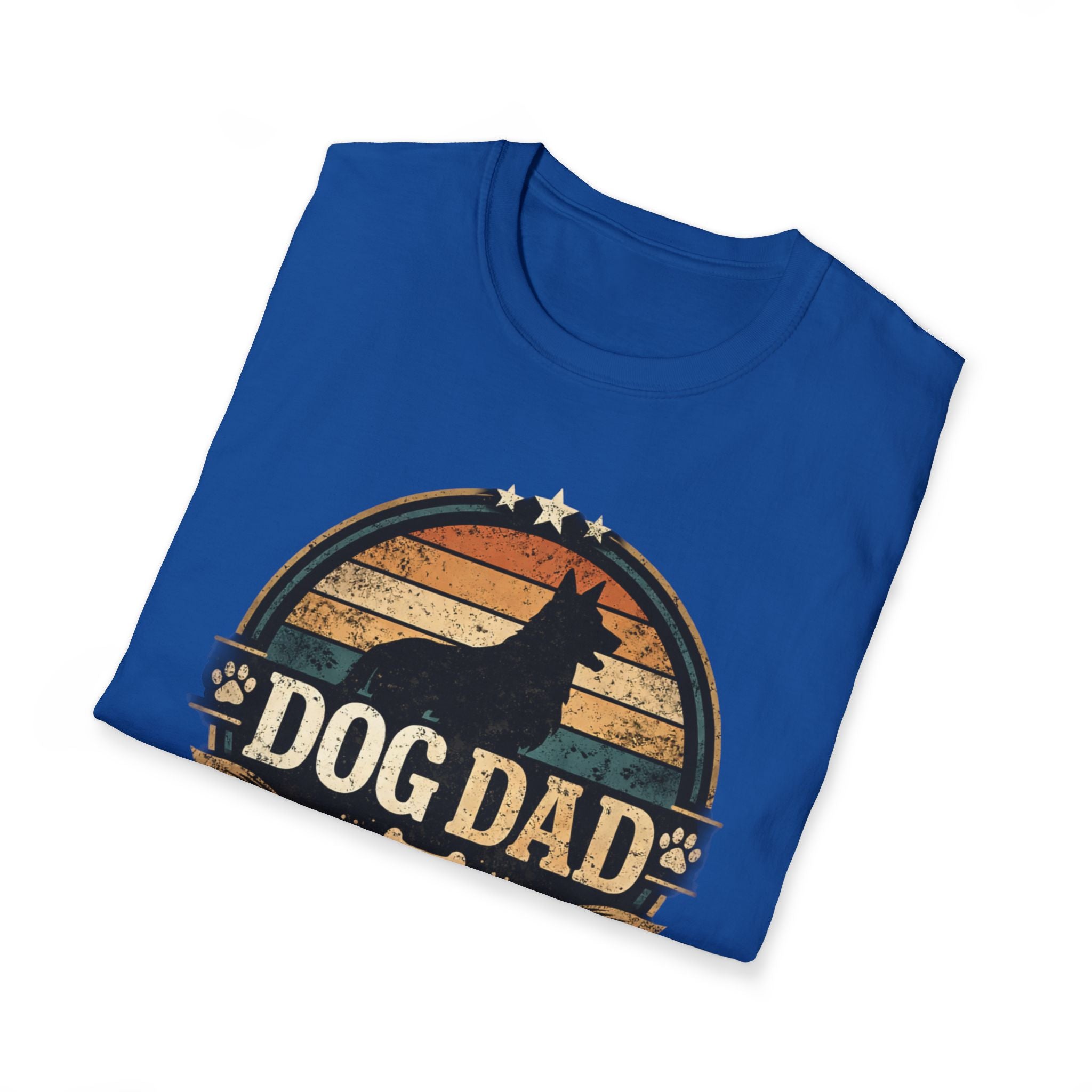Dog Dad T-Shirt — Vintage Silhouette "Dog Dad" Graphic Tee for Pet Lovers
