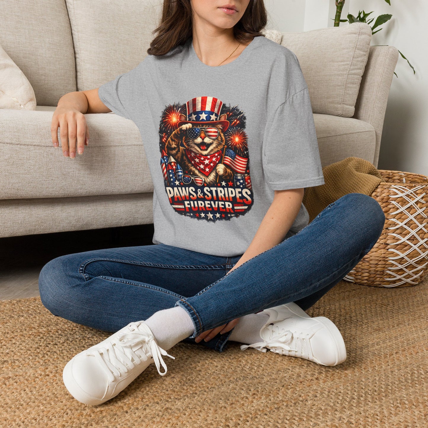 Patriotic Paws T-Shirt — “Paws & Stripes Forever” 4th of July Graphic Tee