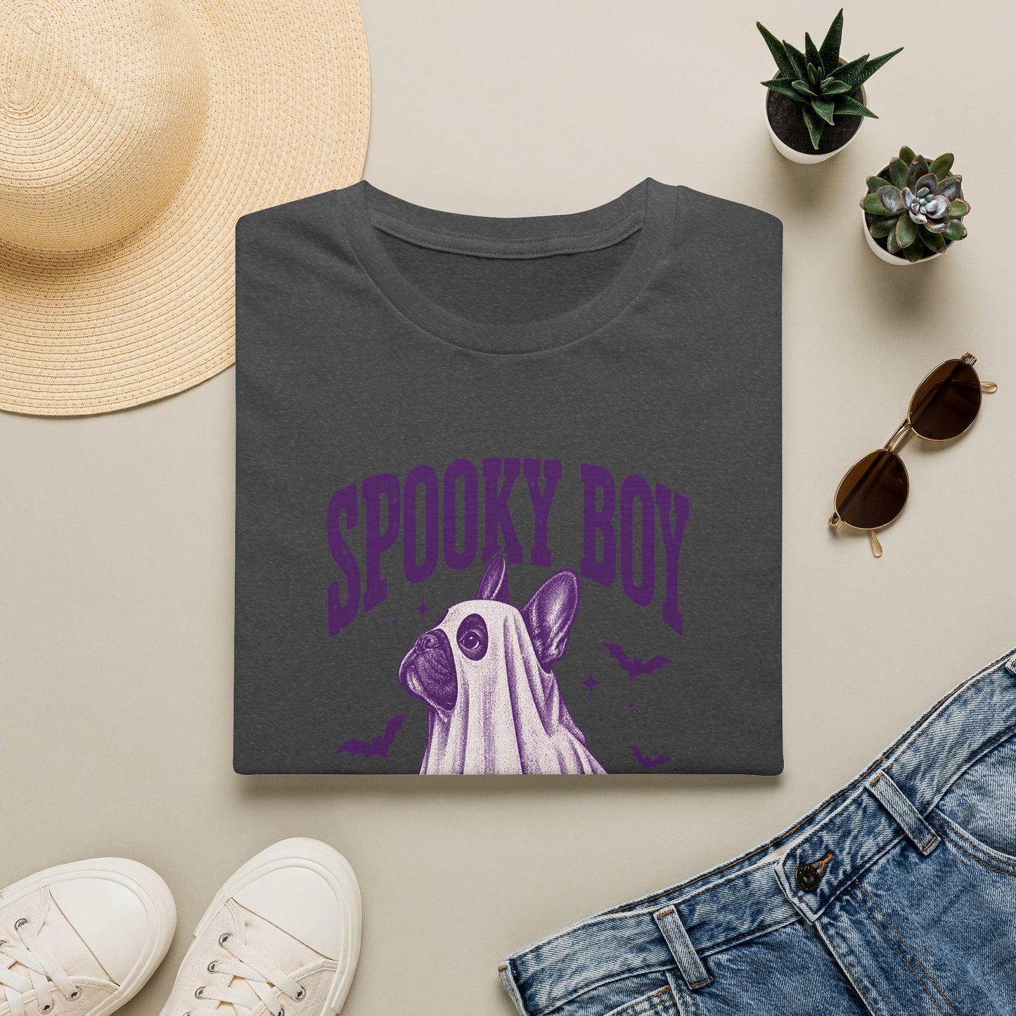Spooky Boy T‑Shirt — Cute Ghost French Bulldog Halloween Tee