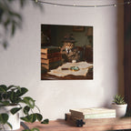 Detective Cat Poster — Vintage Sleuth Matte Vertical Wall Art