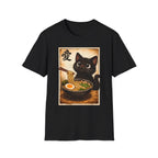 Cat Ramen T-Shirt — Cute Black Cat Eating Ramen Vintage Japanese Love Character