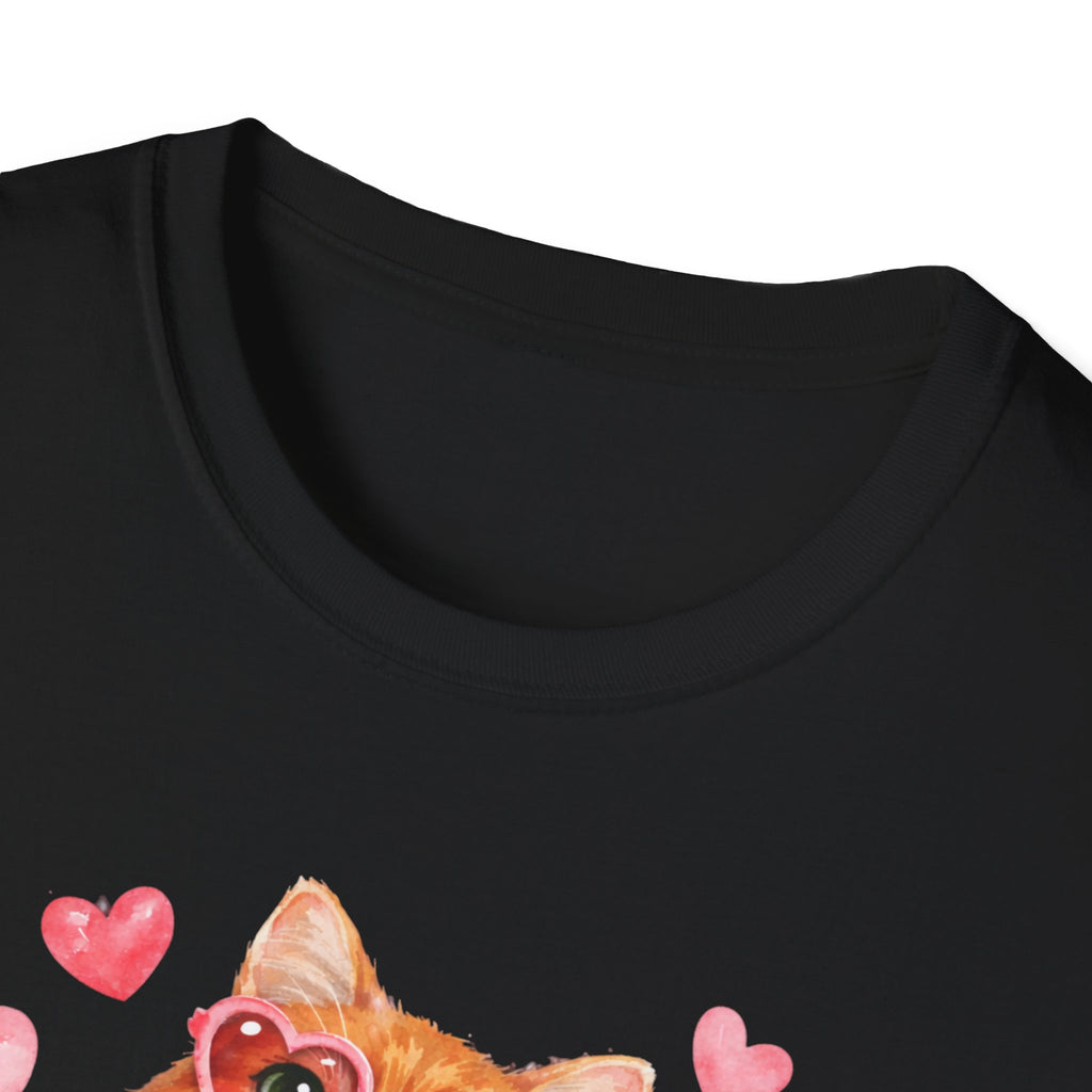Cat Mama T-Shirt — Cute Cat with Hearts Graphic Tee for Cat Lovers