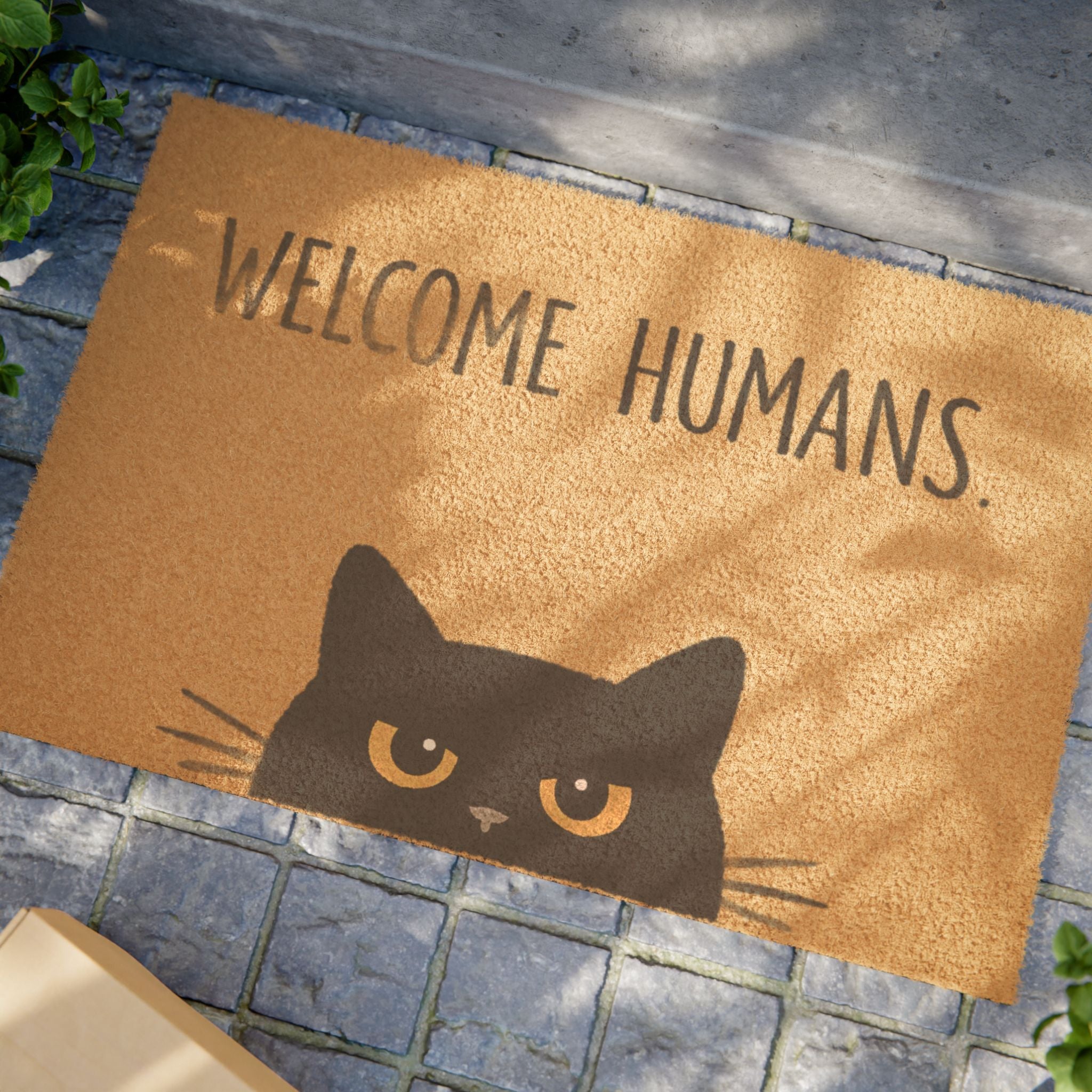 Welcome Humans Cat Doormat — Funny Indoor Outdoor Welcome Mat