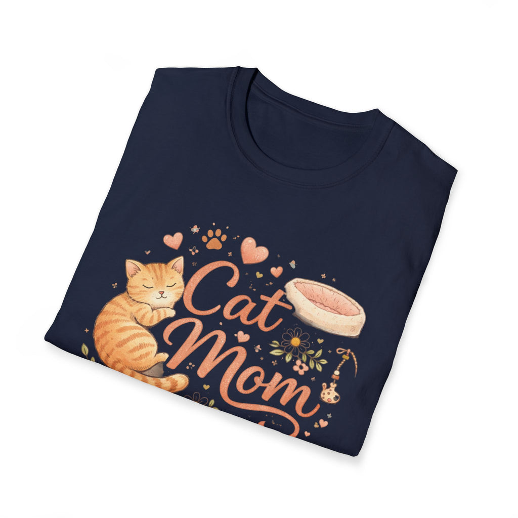 Cat Mom T-Shirt — Cute Orange Tabby Graphic Tee for Cat Lovers