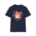 All You Need Is Love... and a Cat T-Shirt — Cute Heart Sunglasses Kitty Tee