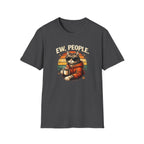 Cat Coffee Vintage T-Shirt — "Ew, People" Retro Cat with Mug Graphic