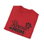 Rescue Mom T-Shirt — Cute Paw Print Dog Rescue Tee for Pet Moms
