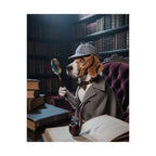 Detective Beagle Matte Poster — Vintage Library Dog Wall Art