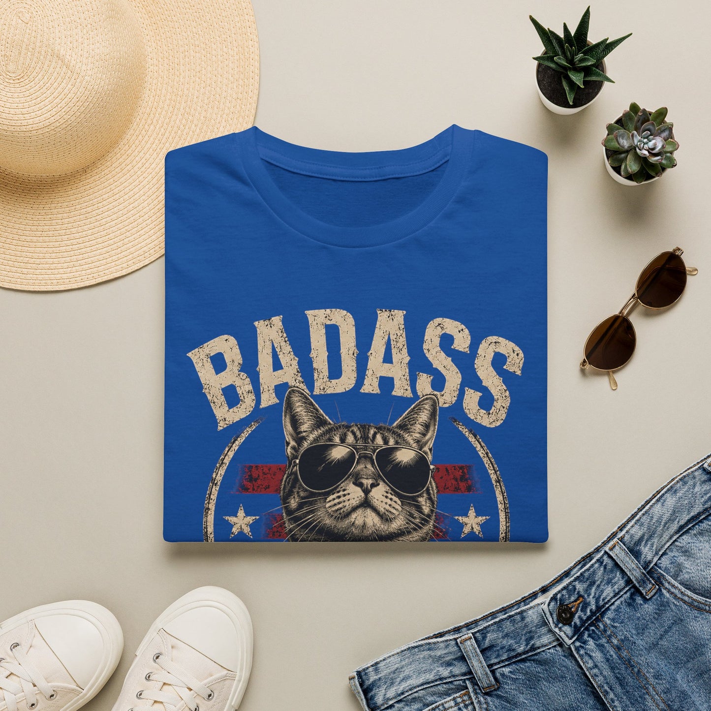 Badass Cat T-Shirt — Retro Sunglasses Cat Graphic Tee
