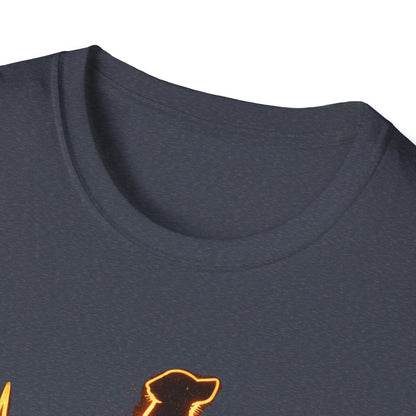 Dog Heartbeat T-Shirt — Neon Dog ECG Graphic Tee