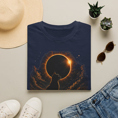 Eclipse Cat T-Shirt — Cosmic Solar Eclipse Cat Silhouette Tee