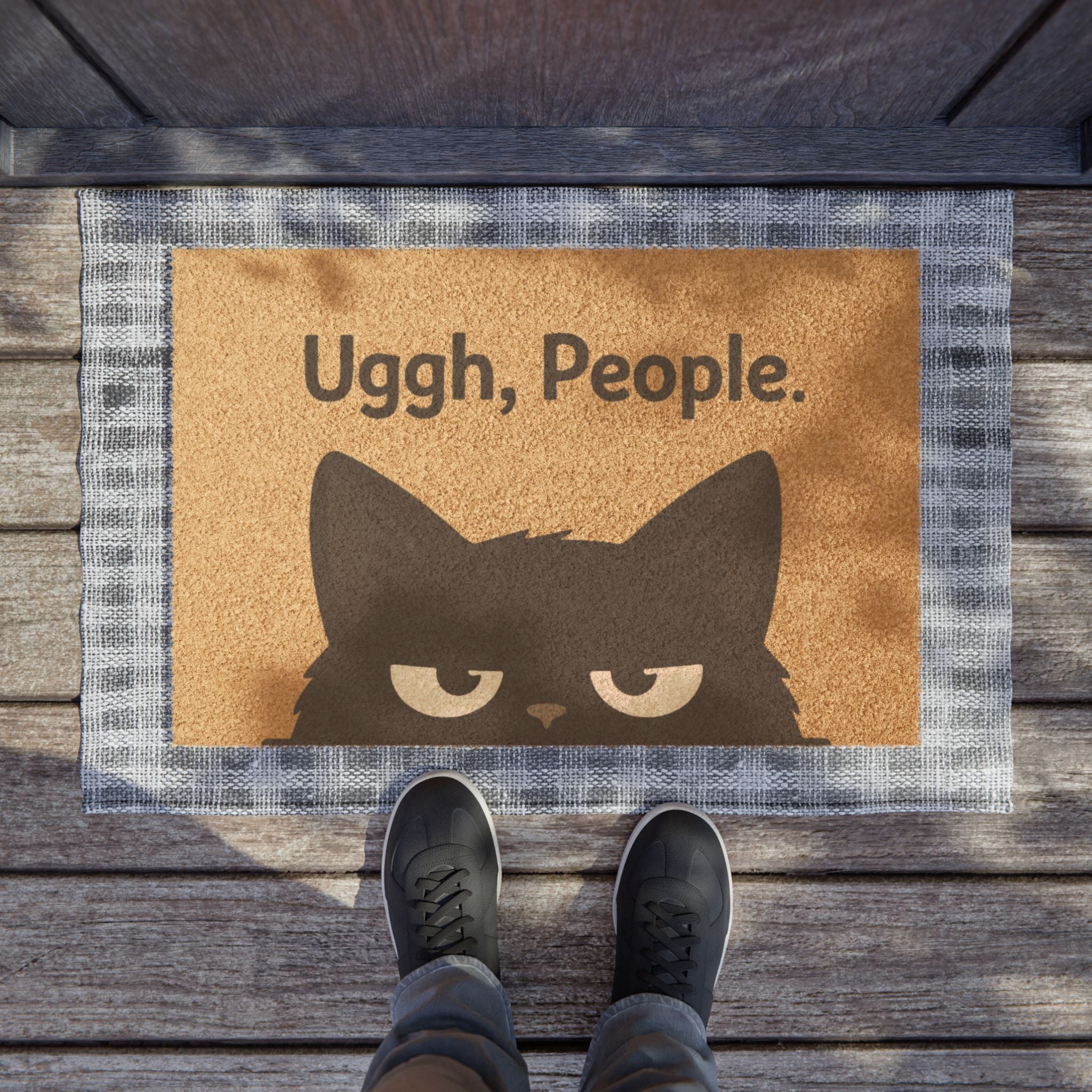 Doormat — "Uggh, People." Grumpy Cat Welcome Mat
