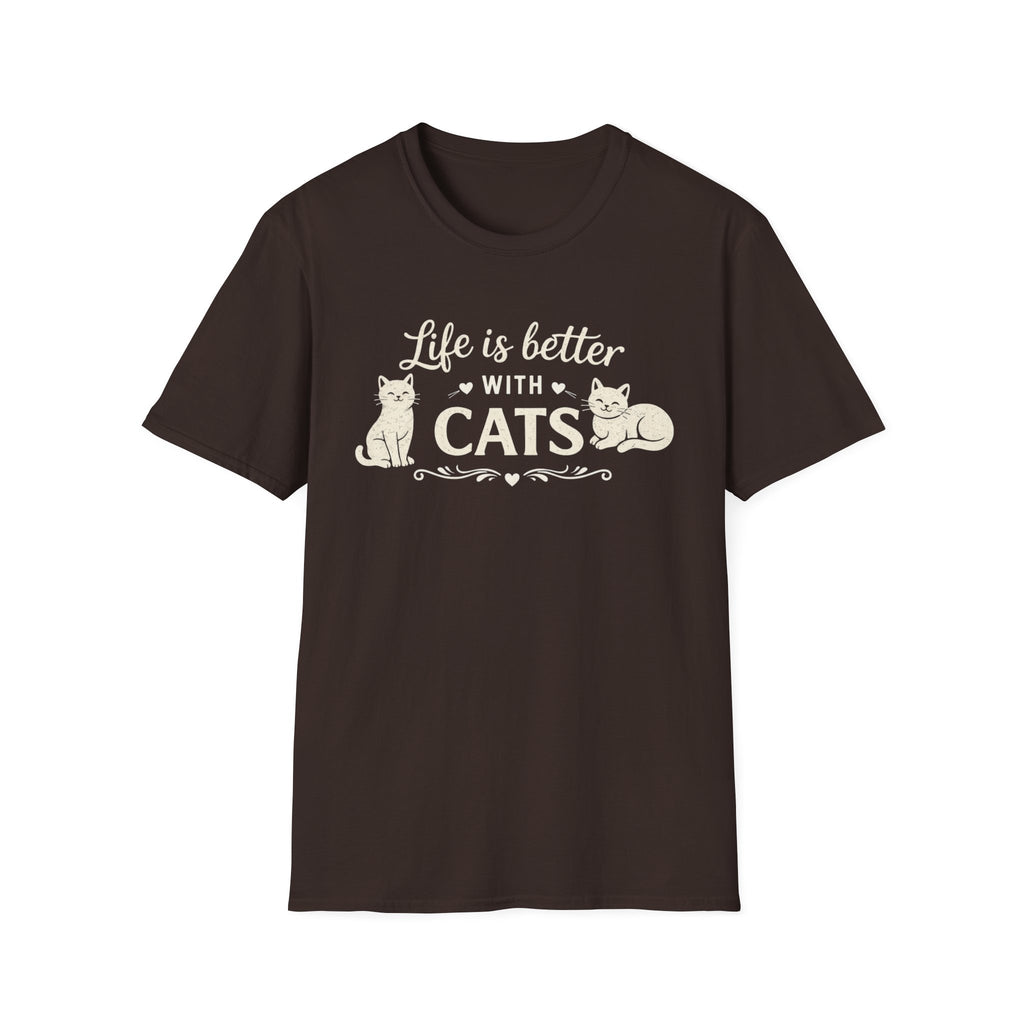 Life Is Better With Cats T-Shirt — Cute Cat Lover Tee