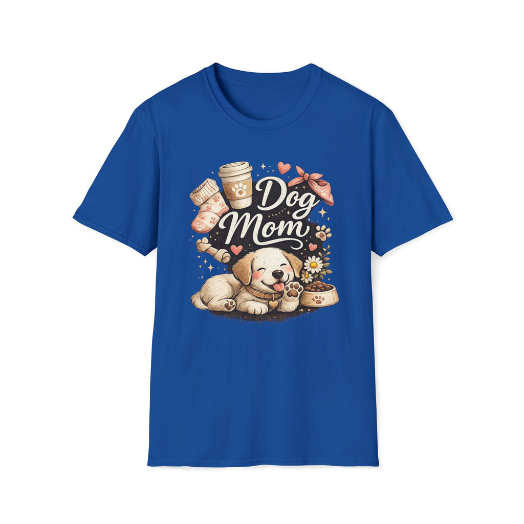 Dog Mom T-Shirt — Cute Puppy, Coffee & Floral Design